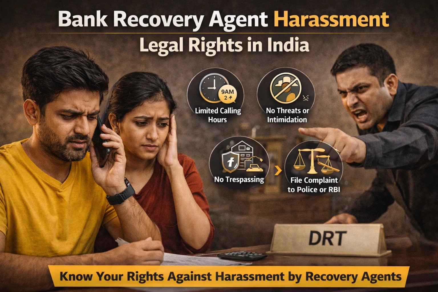 Bank recovery agent harassment legal rights india