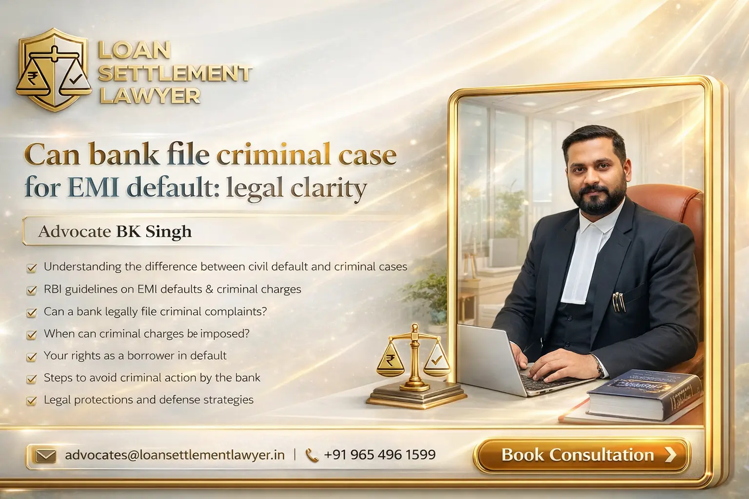 Can bank file criminal case for EMI default legal clarity