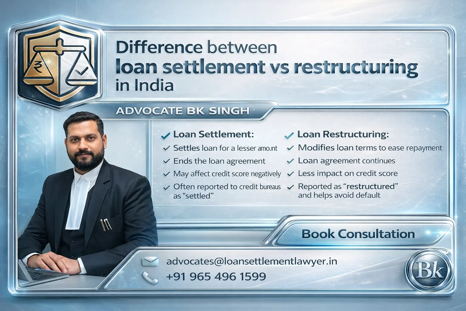 Difference between loan settlement vs restructuring in India