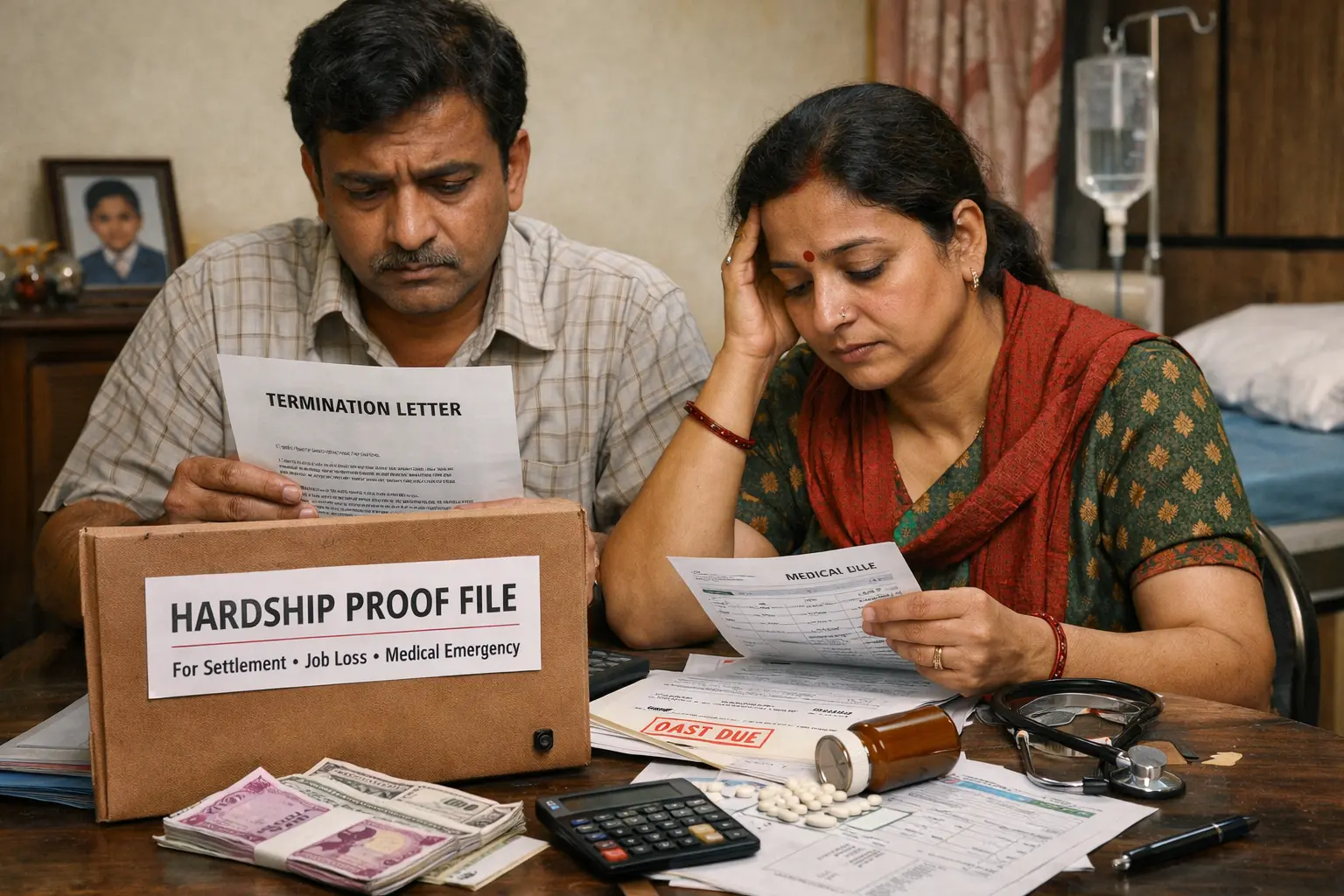 Hardship Proof File for Settlement Job Loss Medical Emergency