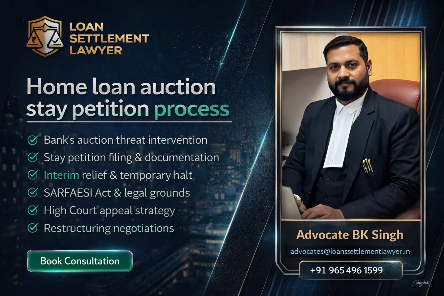 Home loan auction stay petition process