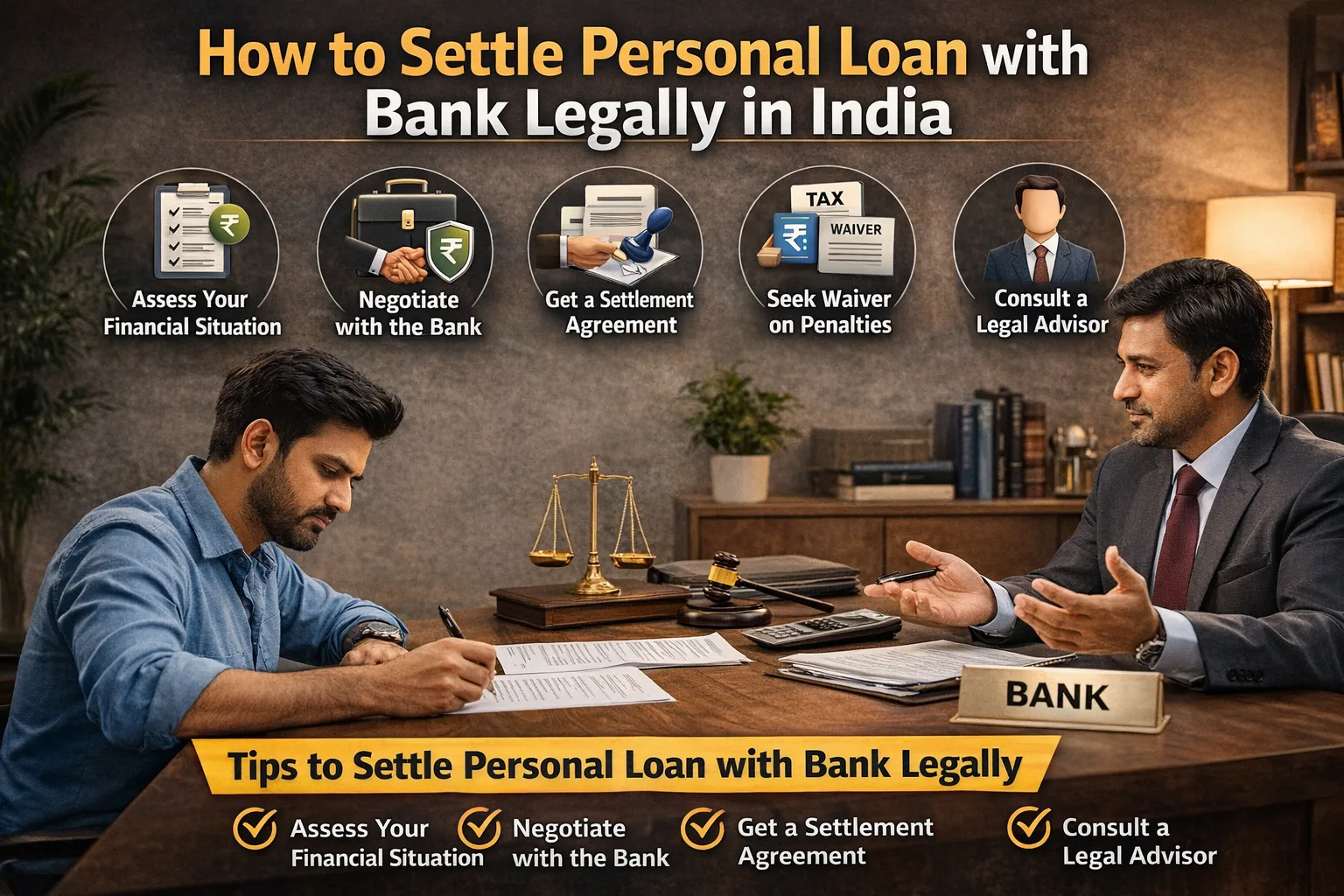 How to settle personal loan with bank legally in India