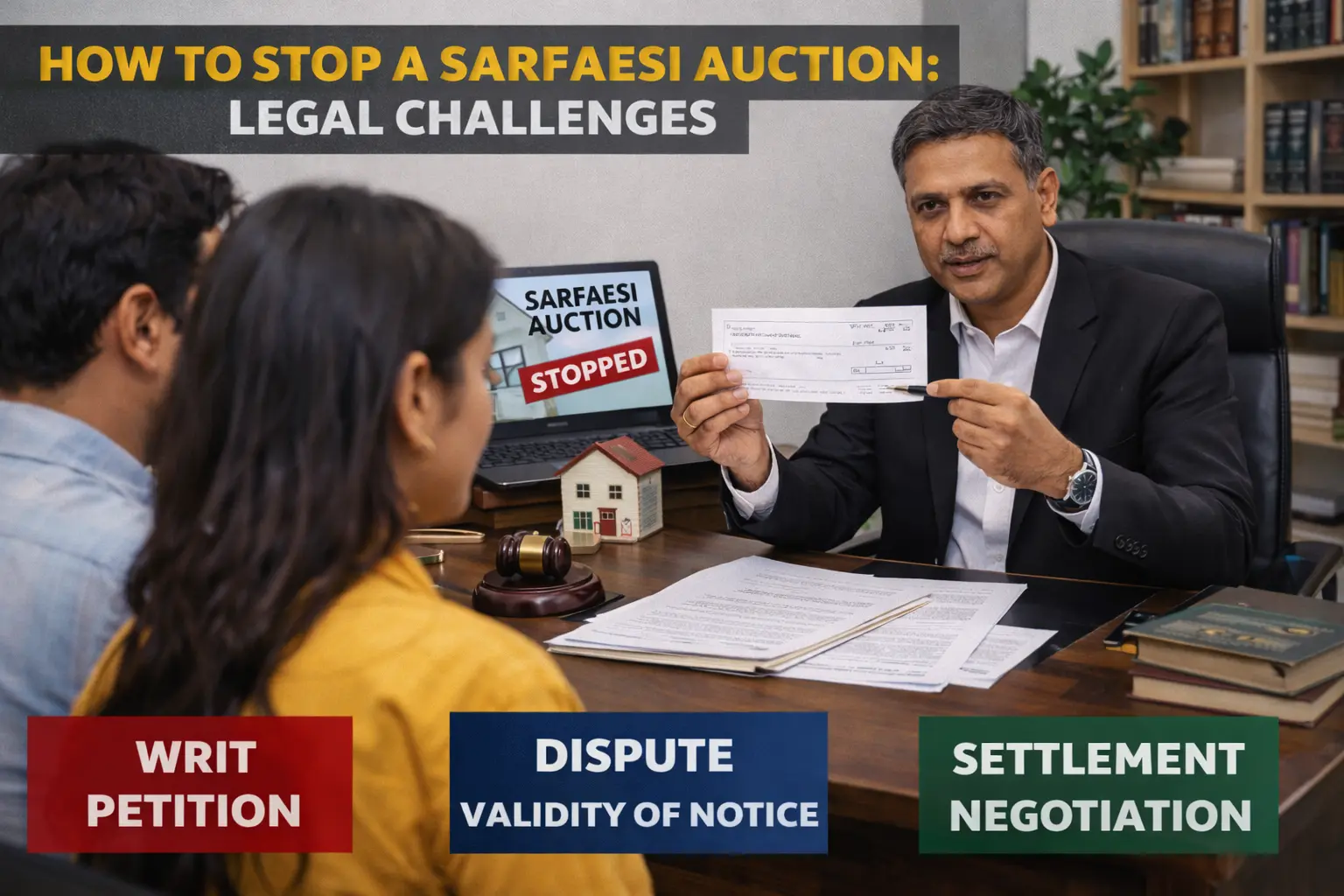 Lawyer for how to stop a SARFAESI auction: legal problems