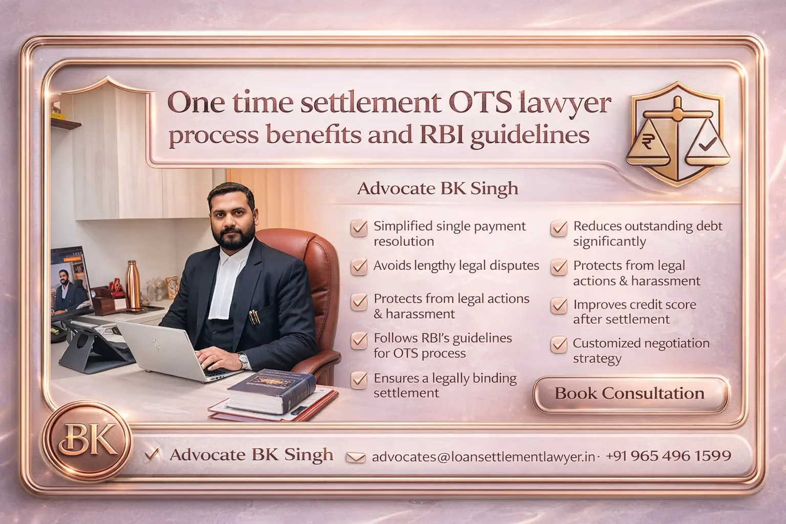 One time settlement OTS lawyer process benefits and RBI guidelines