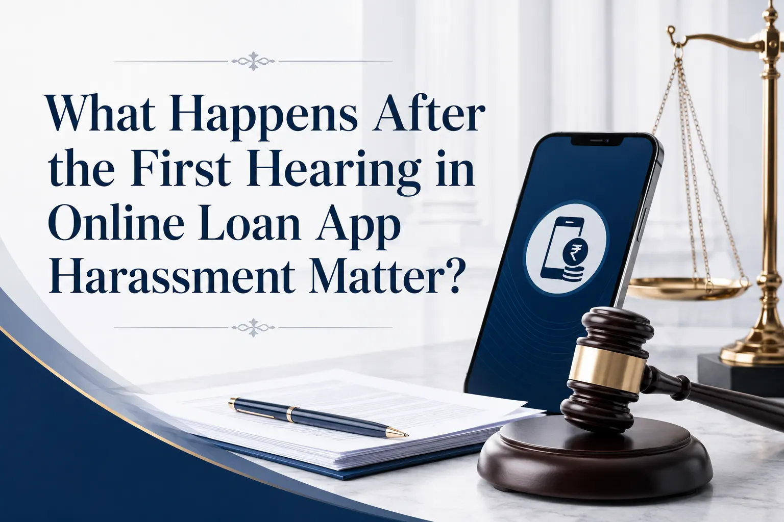 What happens after first hearing in online Loan harassment